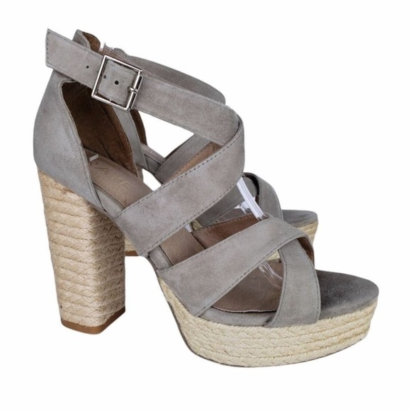 Raye Womens Harlow Olive Suede Block Heel Espadrille Size 8.5, GOOD condition - Picture 4 of 6